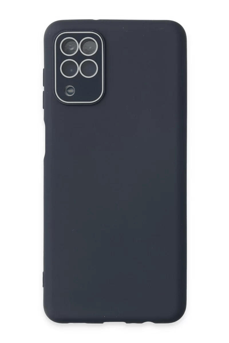 Samsung Galaxy A22 Kılıf Lansman Glass Kapak - Lacivert