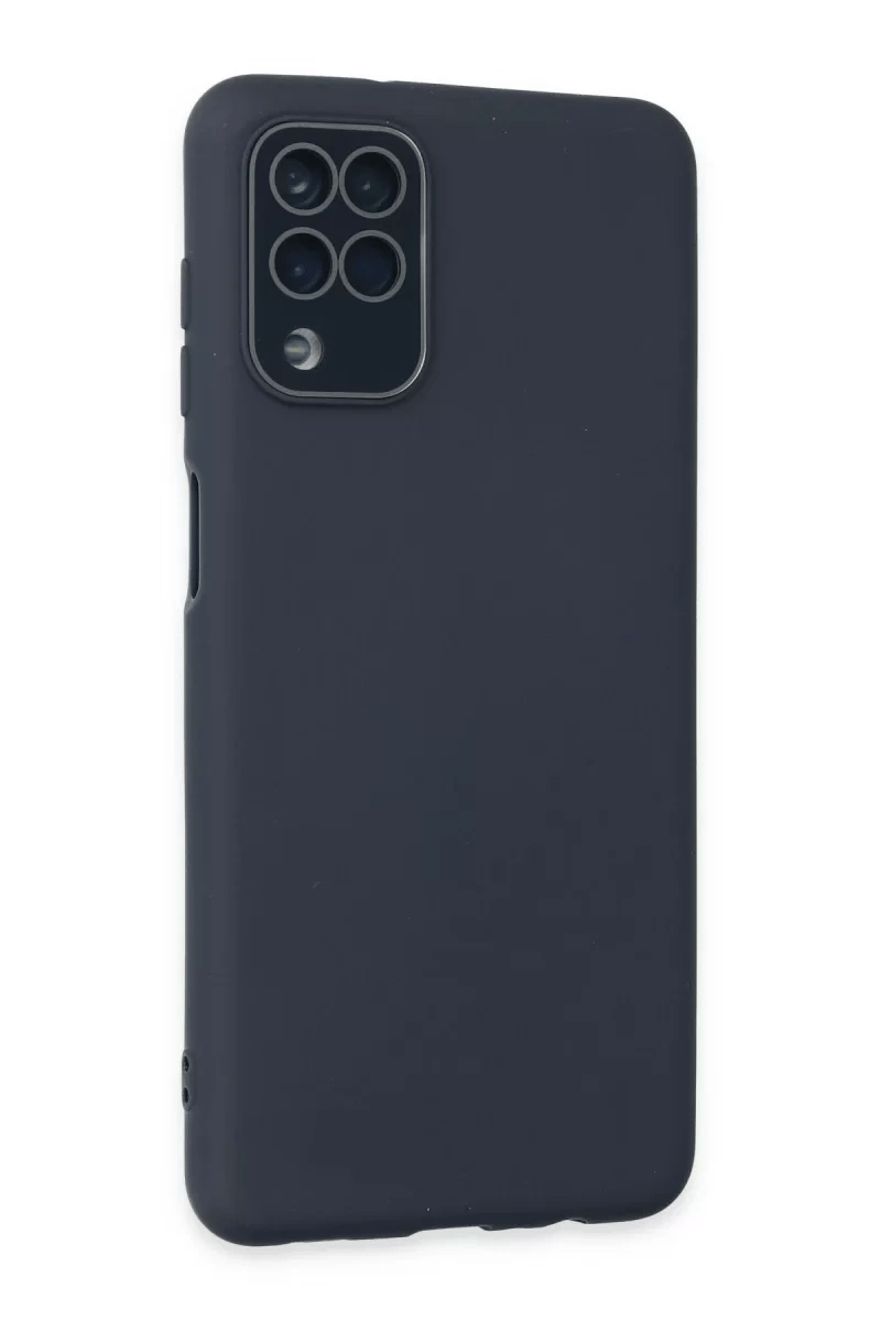Samsung Galaxy A22 Kılıf Lansman Glass Kapak - Lacivert