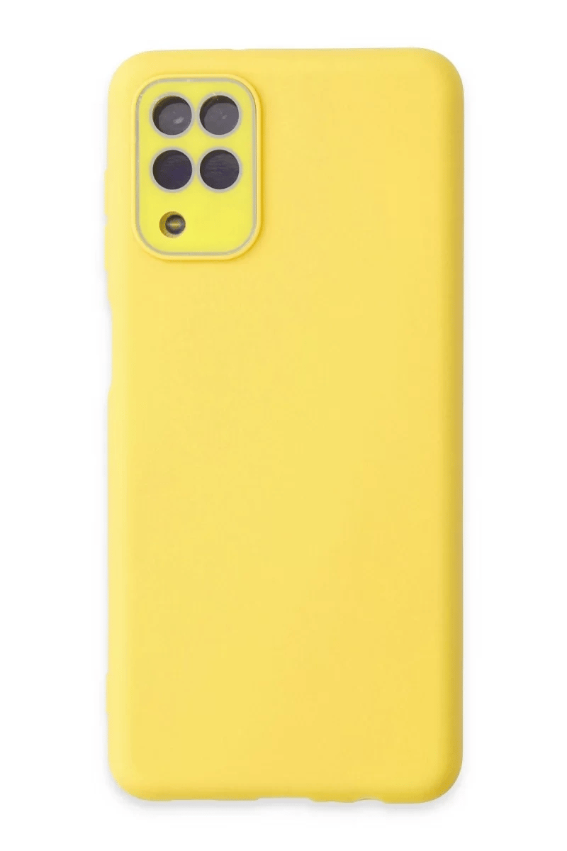 Samsung Galaxy A22 Kılıf Lansman Glass Kapak - Sarı