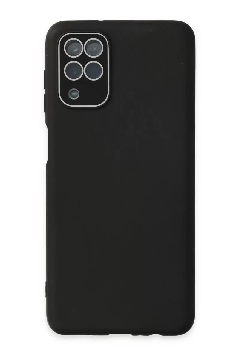Samsung Galaxy A22 Kılıf Lansman Glass Kapak - Siyah