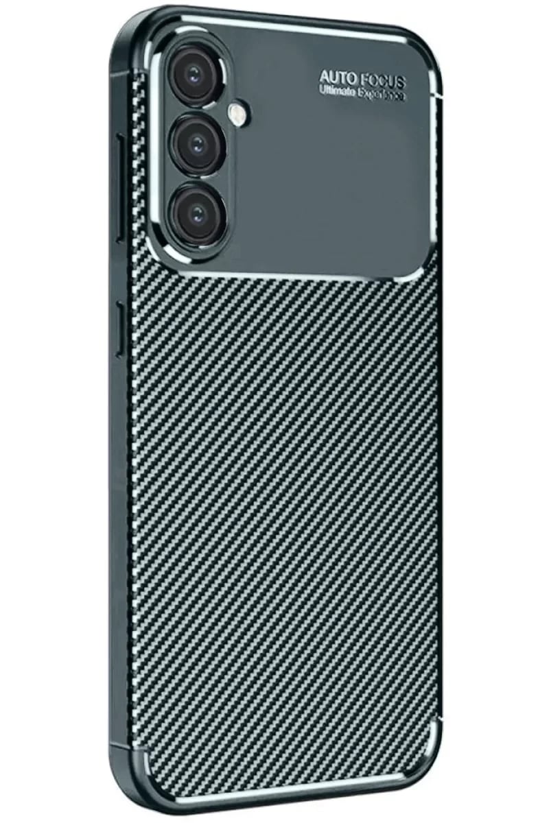 Samsung Galaxy A56 Kılıf Auto Focus Karbon Kapak - Koyu Yeşil