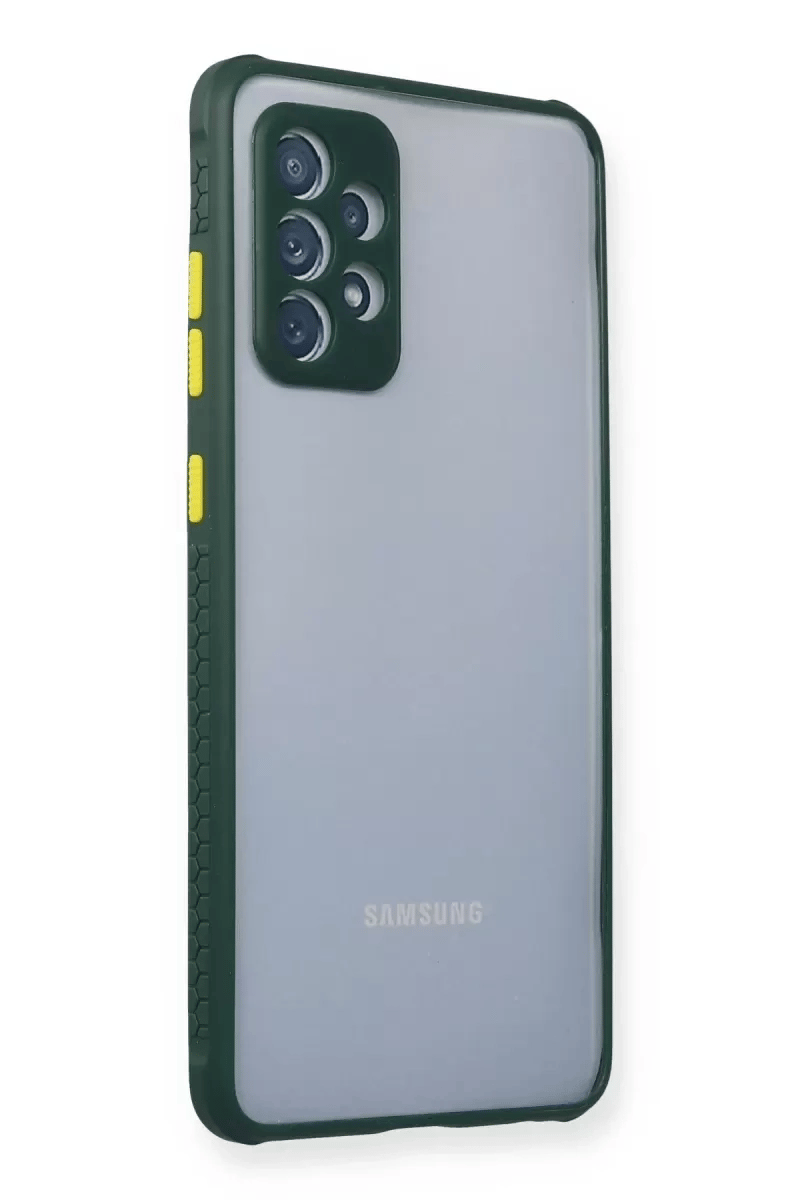 Samsung Galaxy A72 Kılıf Miami Şeffaf Silikon - Koyu Yeşil