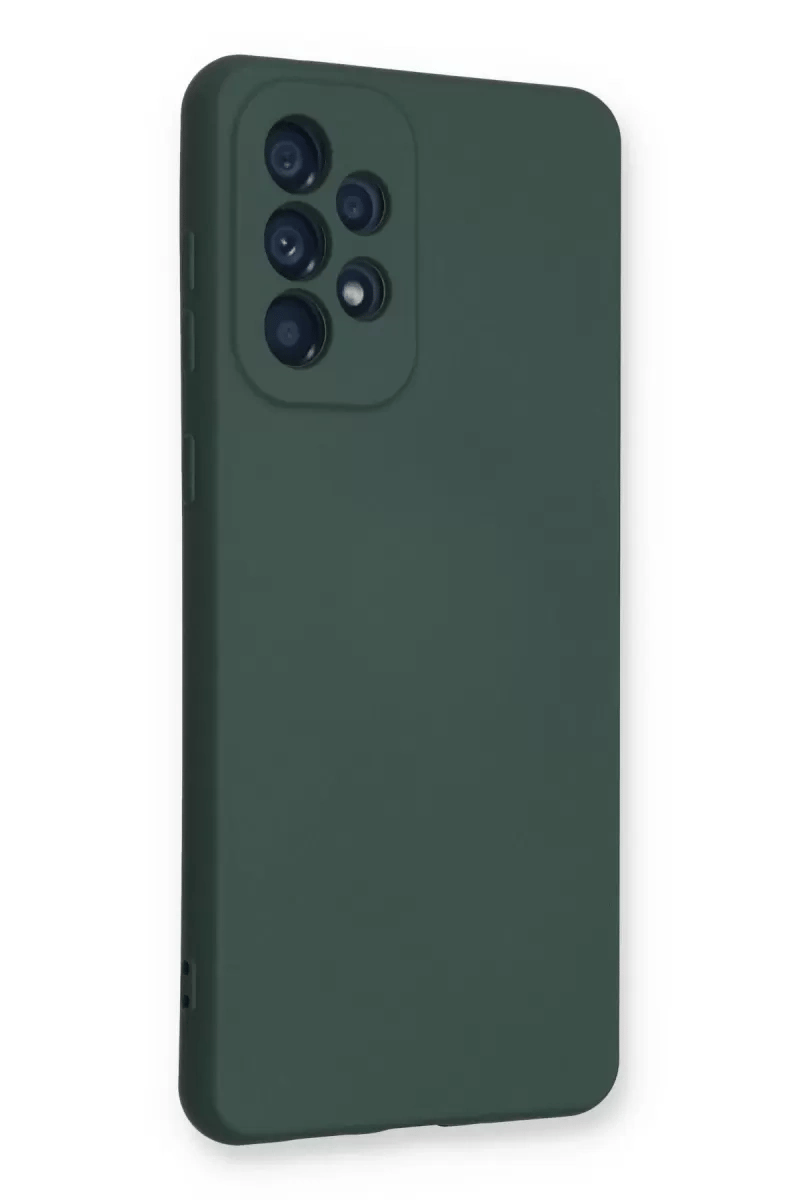 Samsung Galaxy A73 5G Kılıf Nano içi Kadife Silikon - Koyu Yeşil
