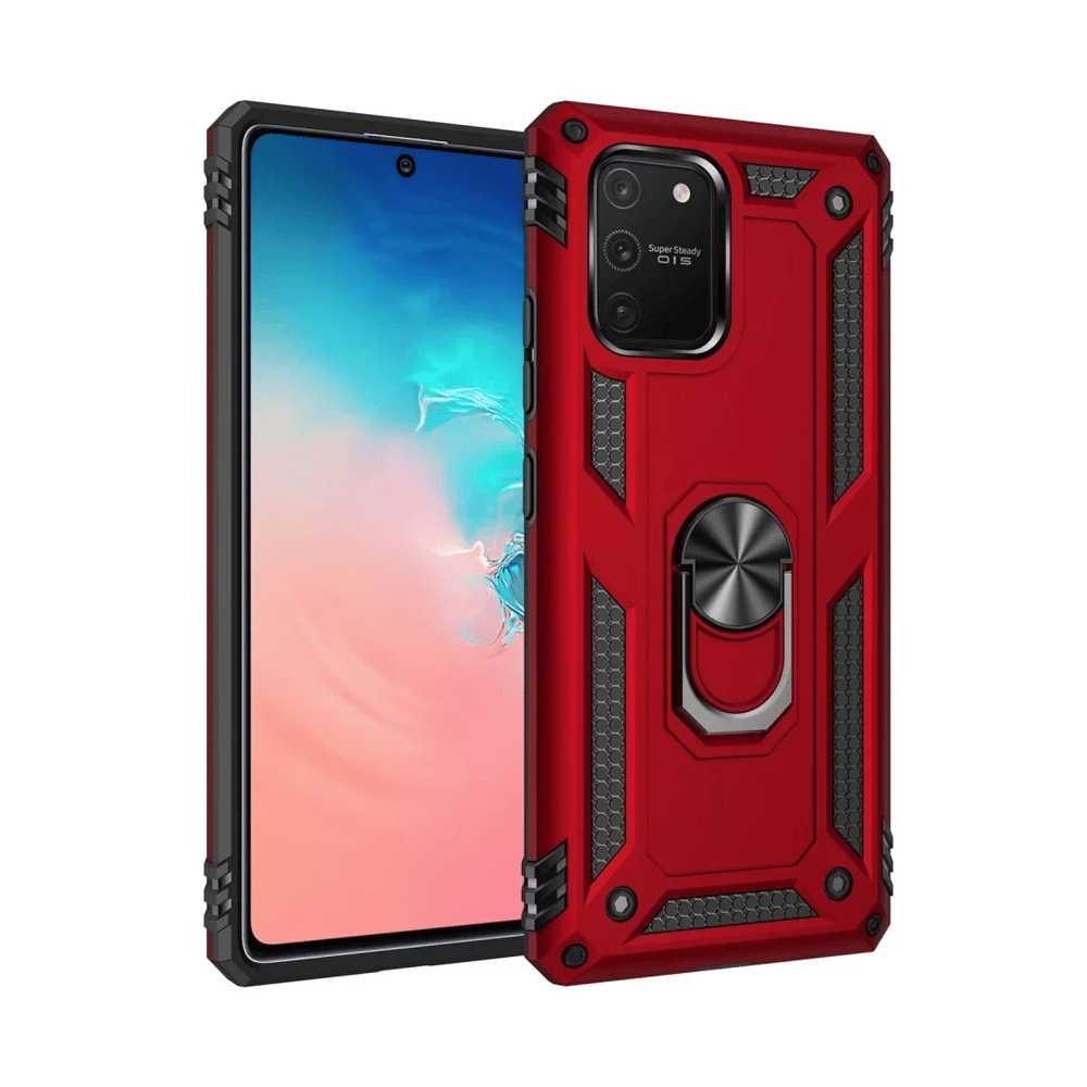 Samsung Galaxy A91 / S10 Lite Kılıf Sofya Yüzüklü Silikon Kapak - Kırmızı