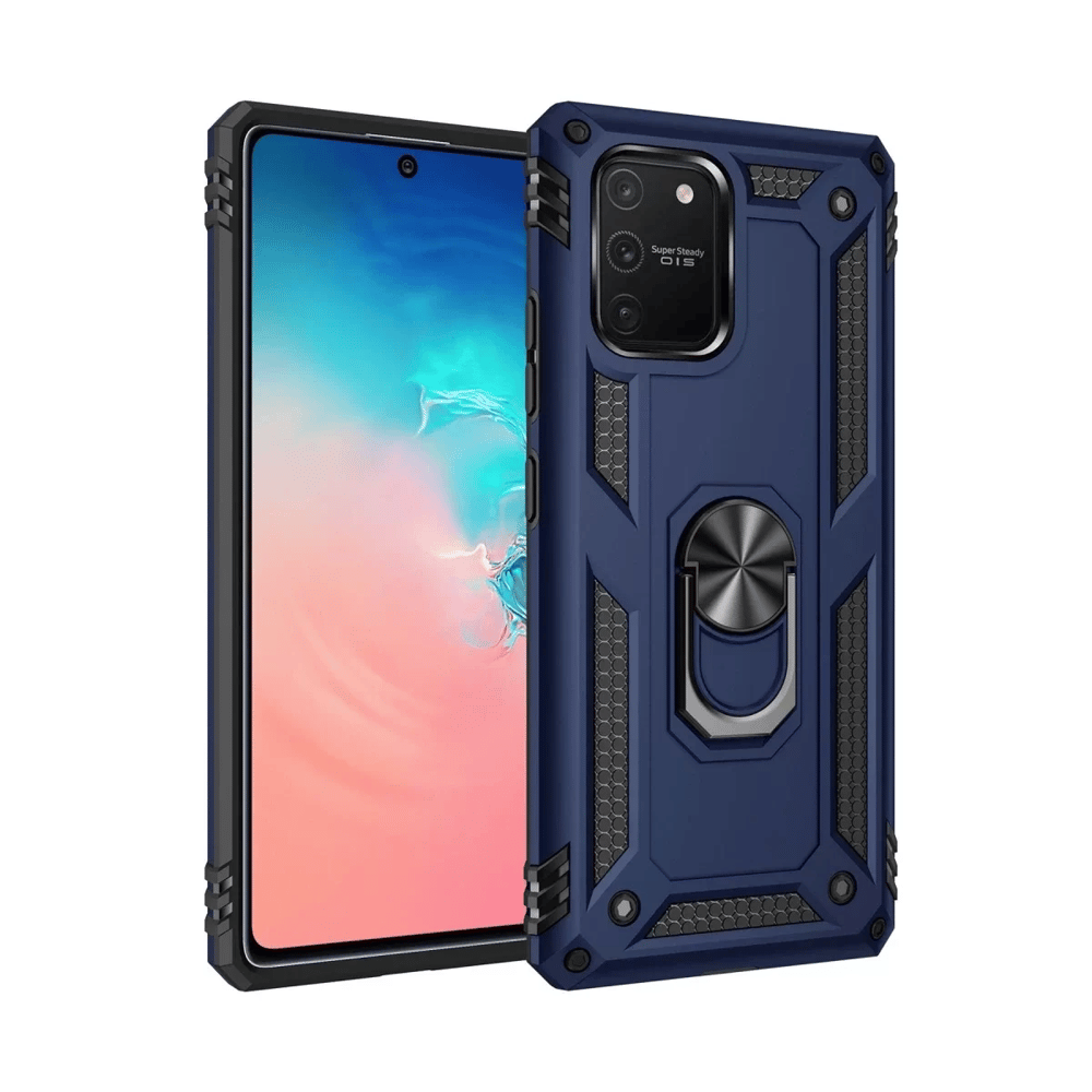 Samsung Galaxy A91 / S10 Lite Kılıf Sofya Yüzüklü Silikon Kapak - Lacivert