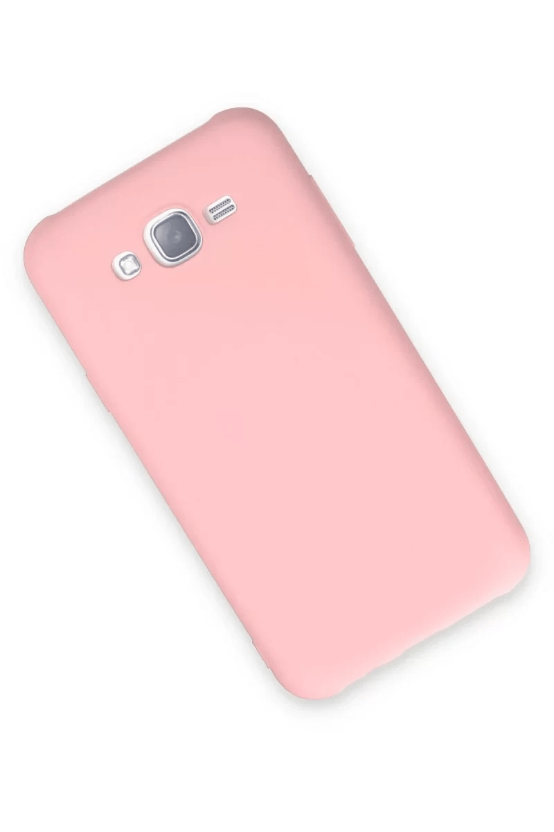 Samsung Galaxy J7 Kılıf Nano içi Kadife Silikon - Pudra