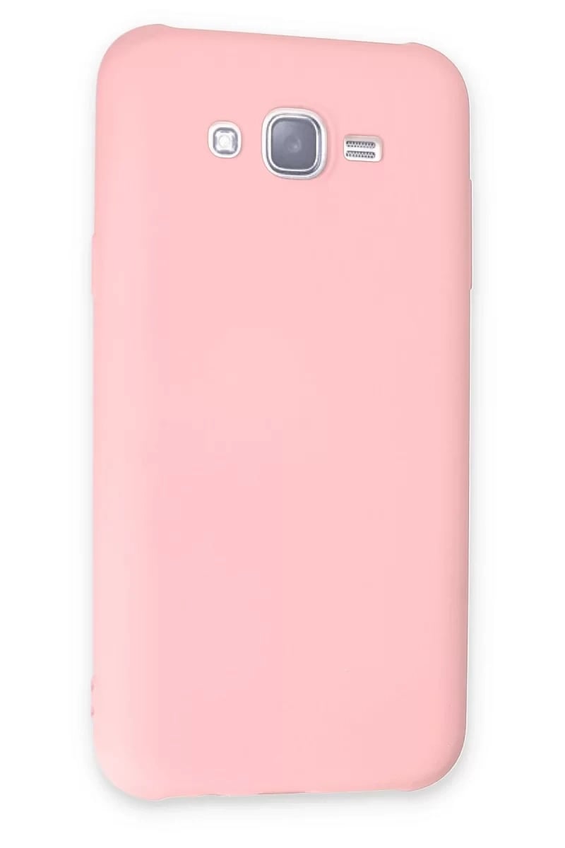 Samsung Galaxy J7 Kılıf Nano içi Kadife Silikon - Pudra