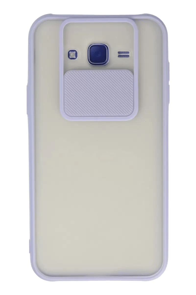 Samsung Galaxy J7 Kılıf Palm Buzlu Kamera Sürgülü Silikon - Lila
