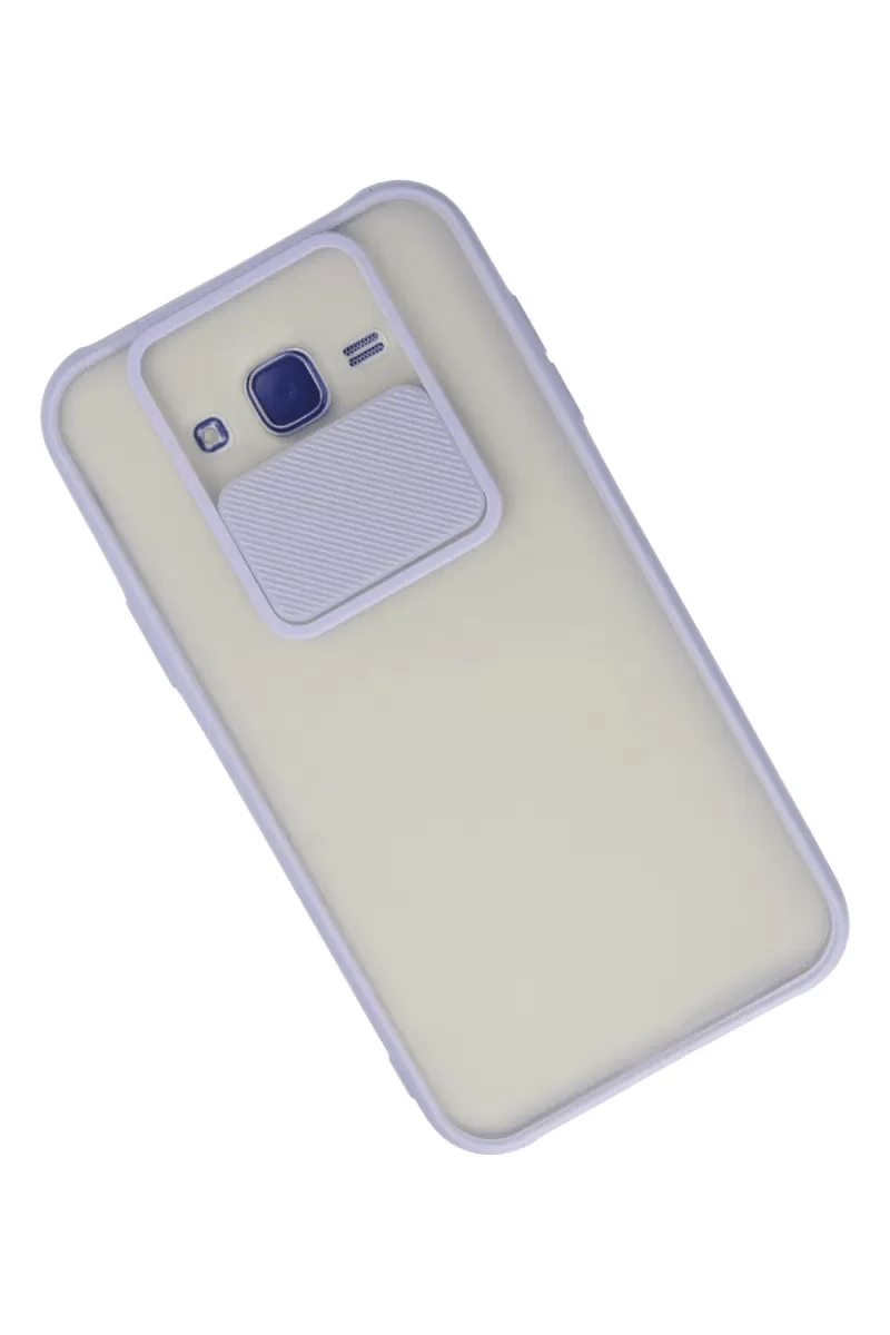 Samsung Galaxy J7 Kılıf Palm Buzlu Kamera Sürgülü Silikon - Lila