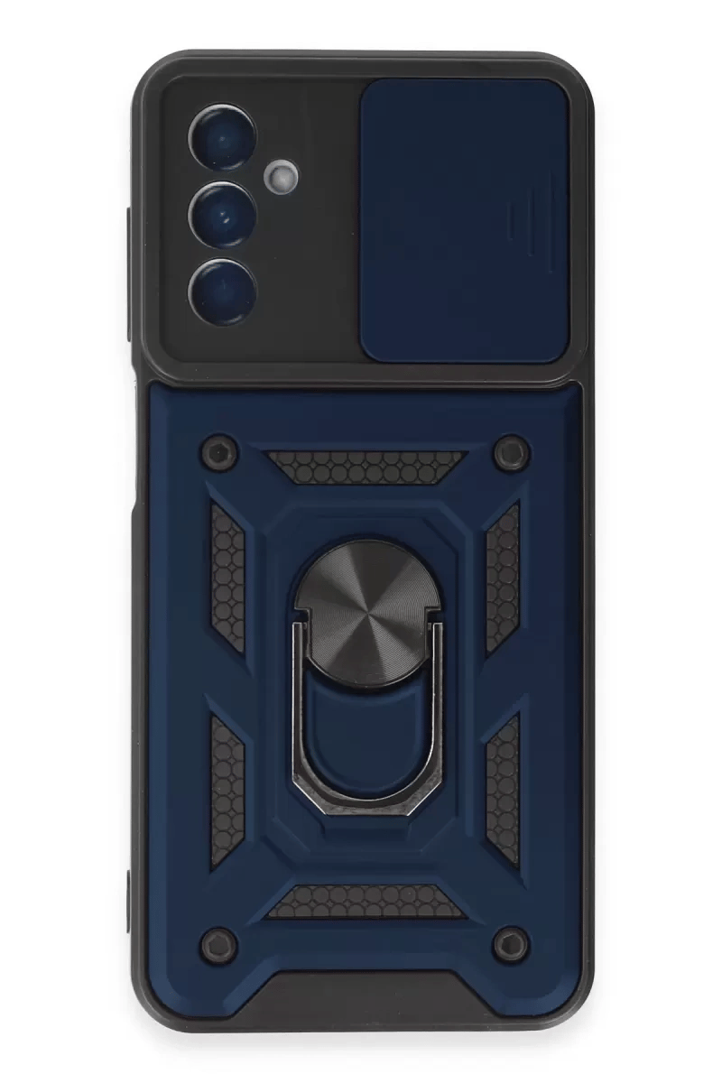 Samsung Galaxy M14 5G Kılıf Pars Lens Yüzüklü Silikon - Lacivert