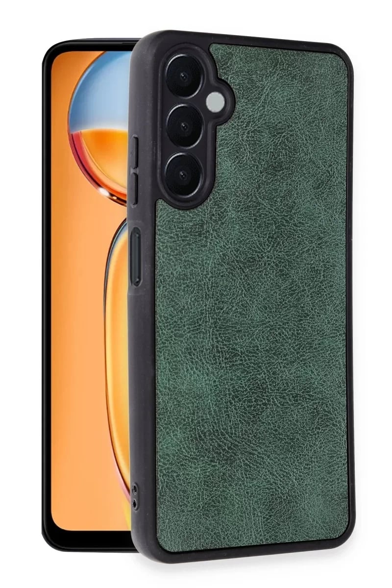 Samsung Galaxy M15 Kılıf Aras Deri Kapak - Koyu Yeşil