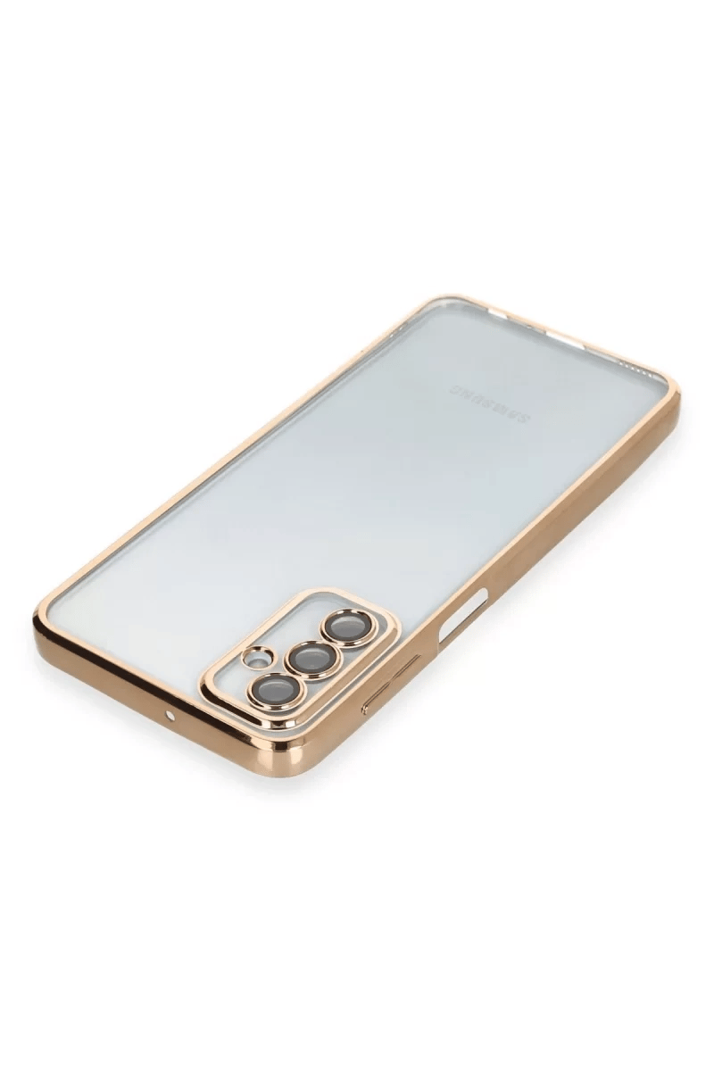 Samsung Galaxy M23 Kılıf Lensli Silikon - Gold