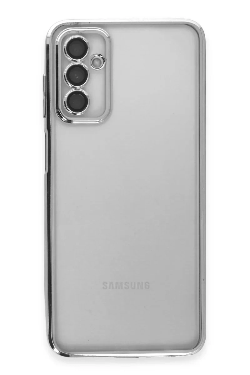 Samsung Galaxy M23 Kılıf Lensli Silikon - Gümüş