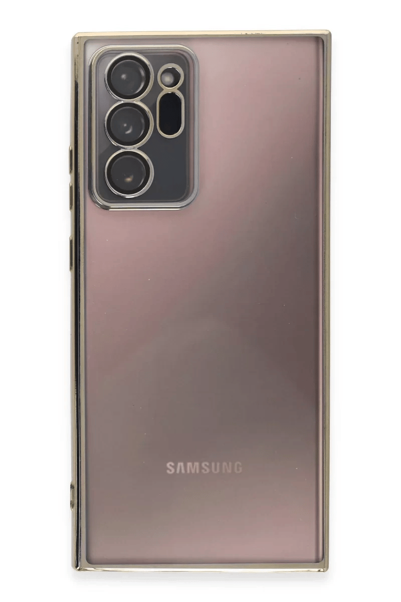 Samsung Galaxy Note 20 Ultra Kılıf Lensli Silikon - Gold