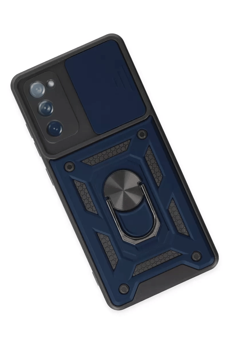 Samsung Galaxy S20 FE Kılıf Pars Lens Yüzüklü Silikon - Lacivert
