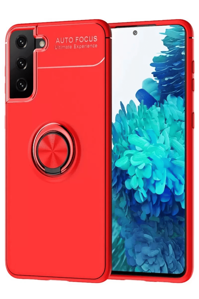 Samsung Galaxy S21 Plus Kılıf Range Yüzüklü Silikon - Kırmızı