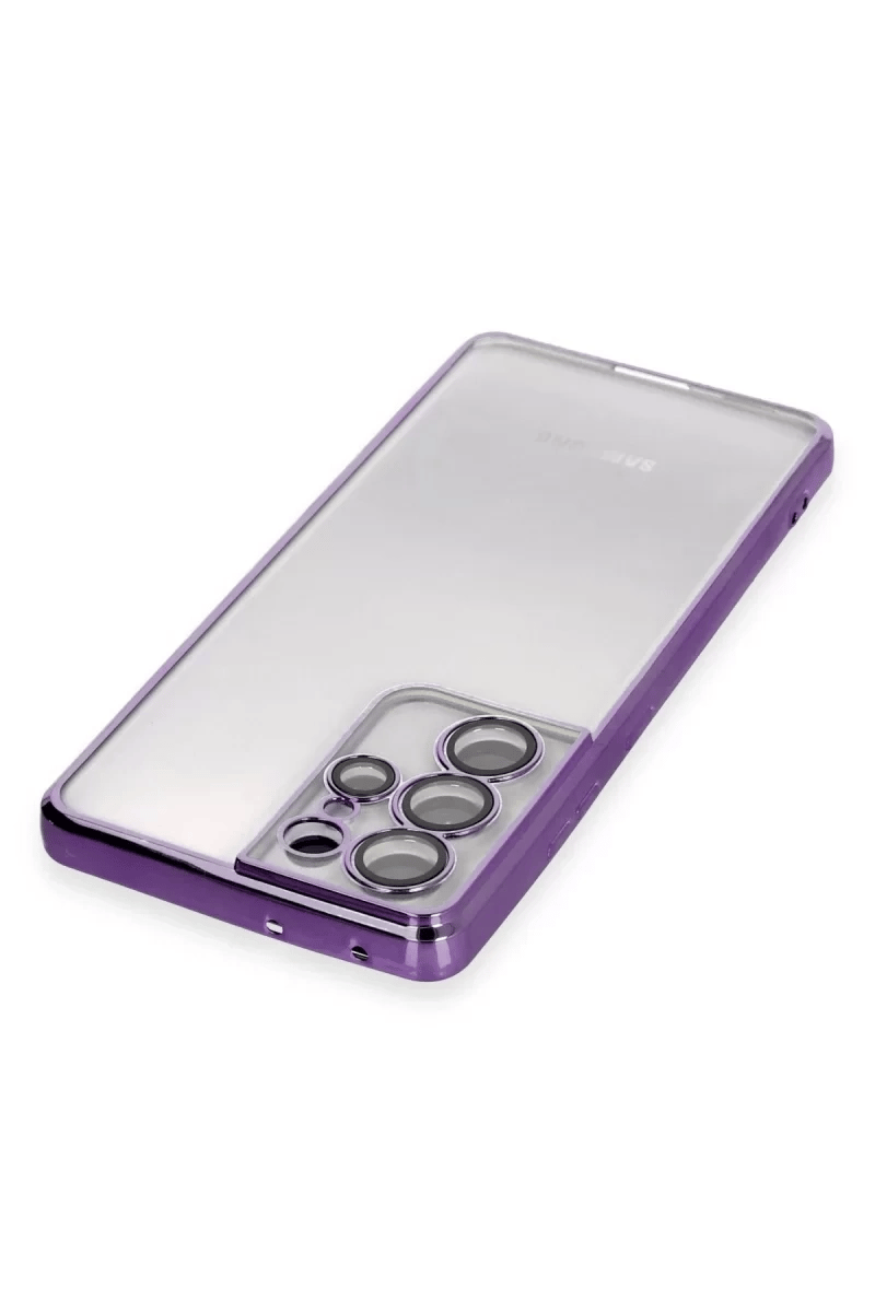 Samsung Galaxy S21 Ultra Kılıf Lensli Silikon - Mor