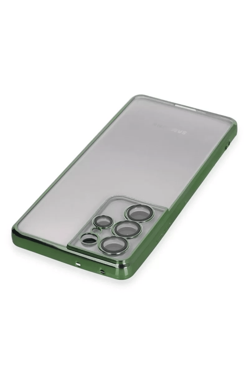 Samsung Galaxy S21 Ultra Kılıf Lensli Silikon - Yeşil