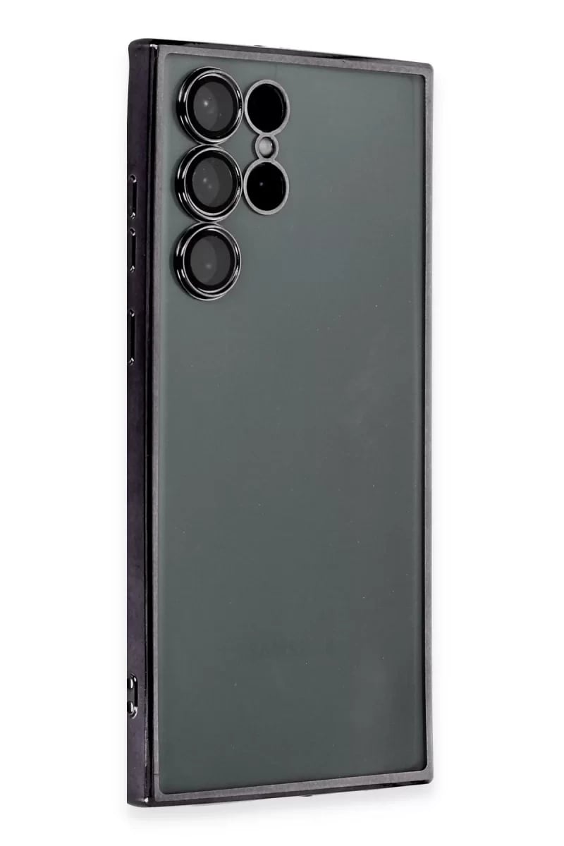 Samsung Galaxy S22 Ultra Kılıf Lensli Silikon - Siyah