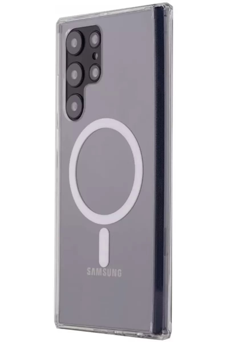 Samsung Galaxy S22 Ultra Kılıf Magneticsafe Şeffaf Silikon - Şeffaf