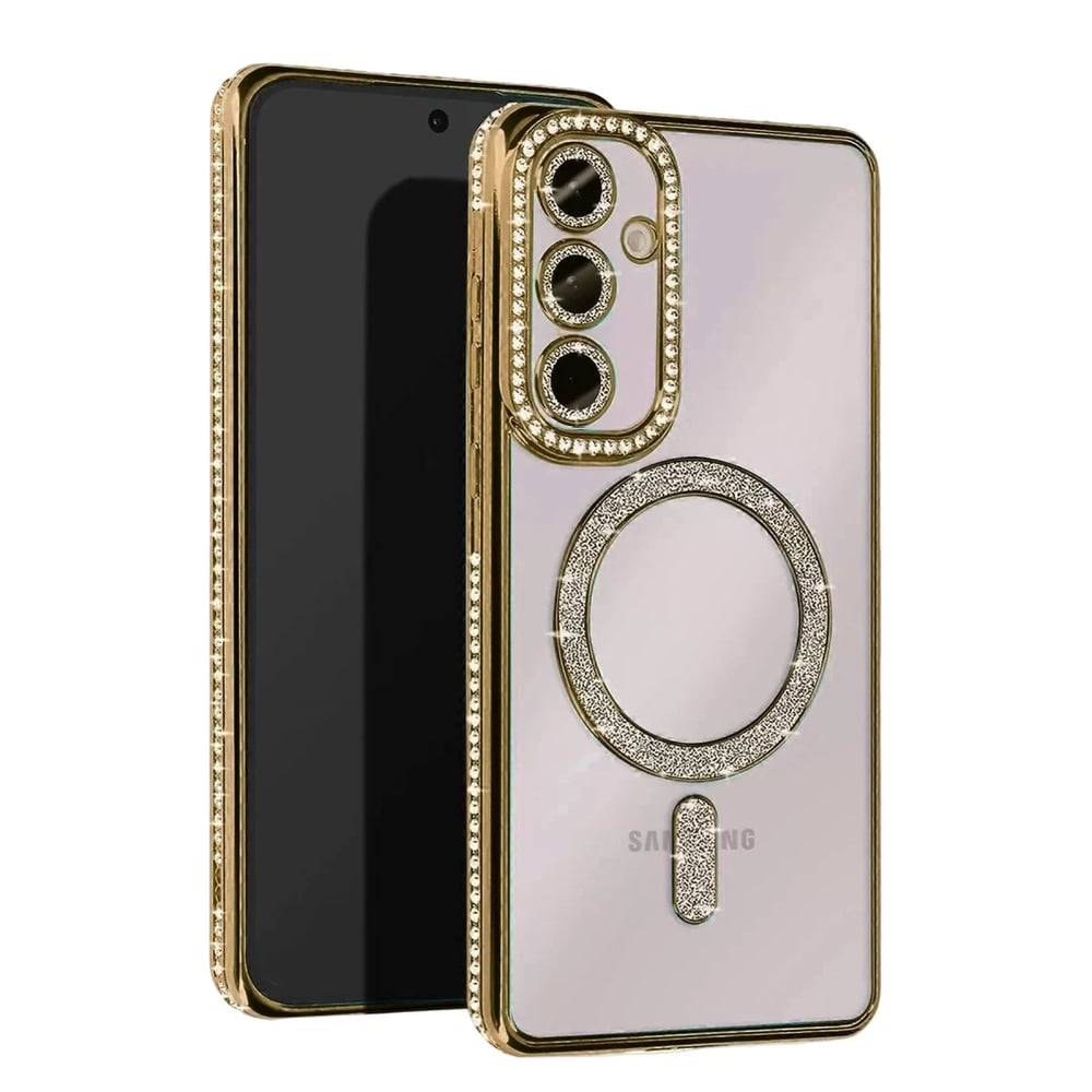 Samsung Galaxy S23 FE Joke Simli Magneticsafe Kılıf - Gold