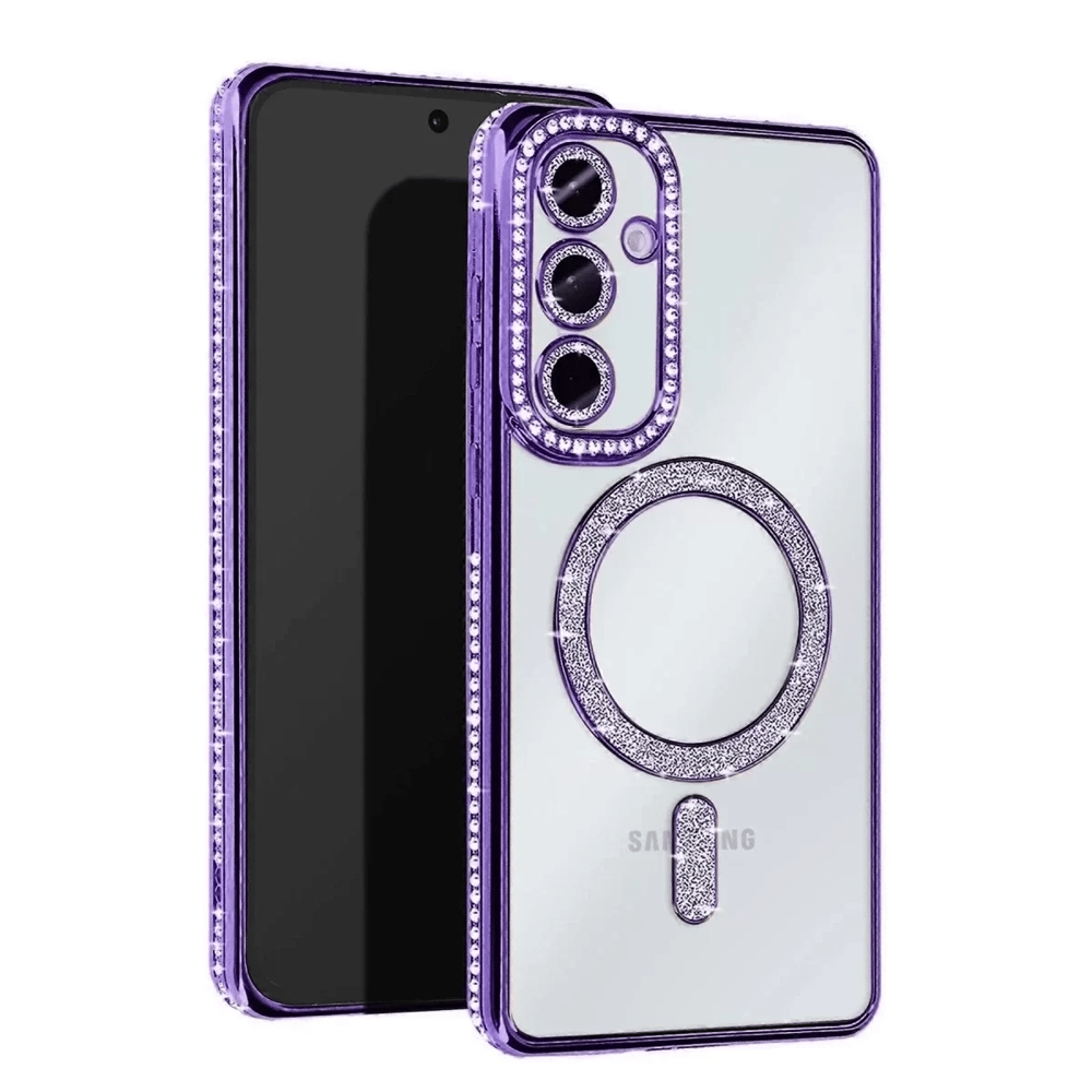 Samsung Galaxy S23 FE Joke Simli Magneticsafe Kılıf - Derin Mor