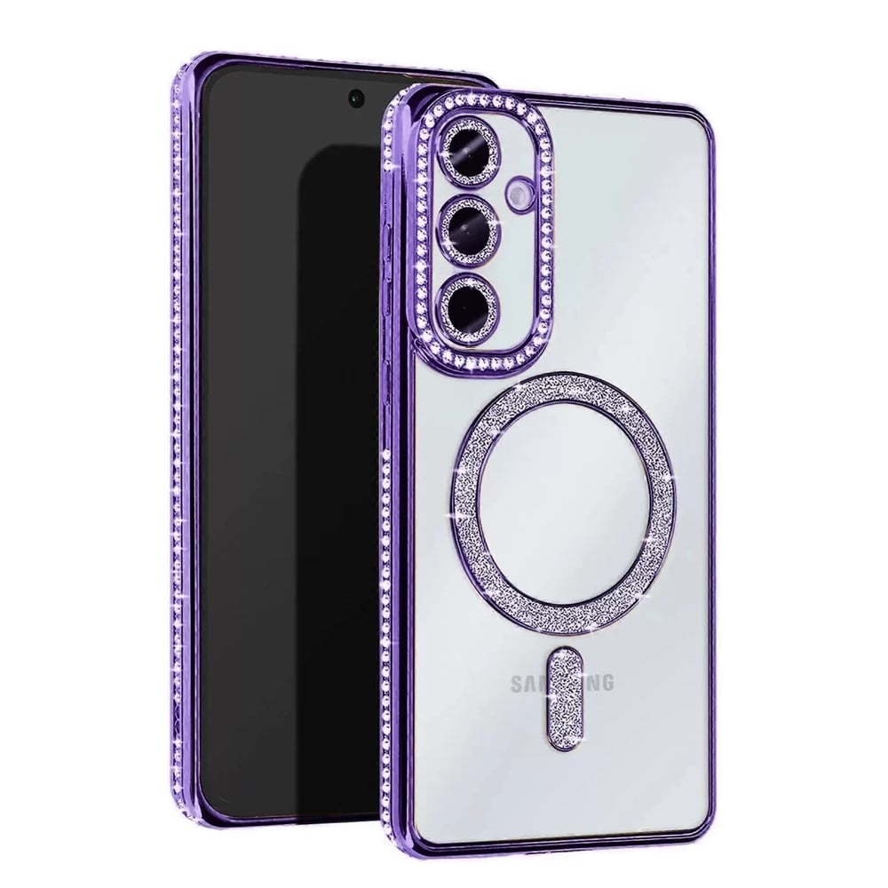 Samsung Galaxy S23 FE Joke Simli Magneticsafe Kılıf - Derin Mor