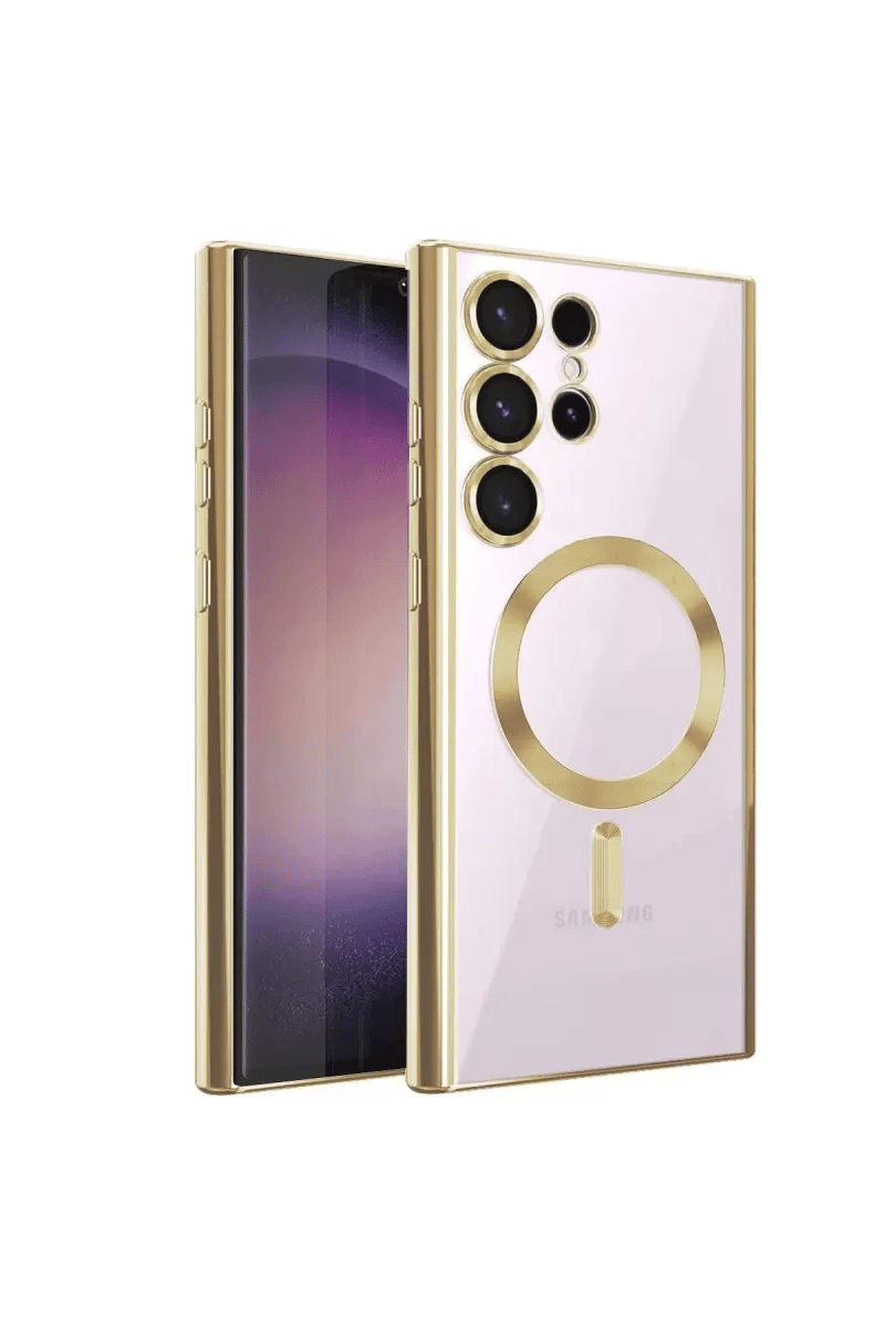 Samsung Galaxy S23 Ultra Kılıf Kross Magneticsafe Kapak - Gold