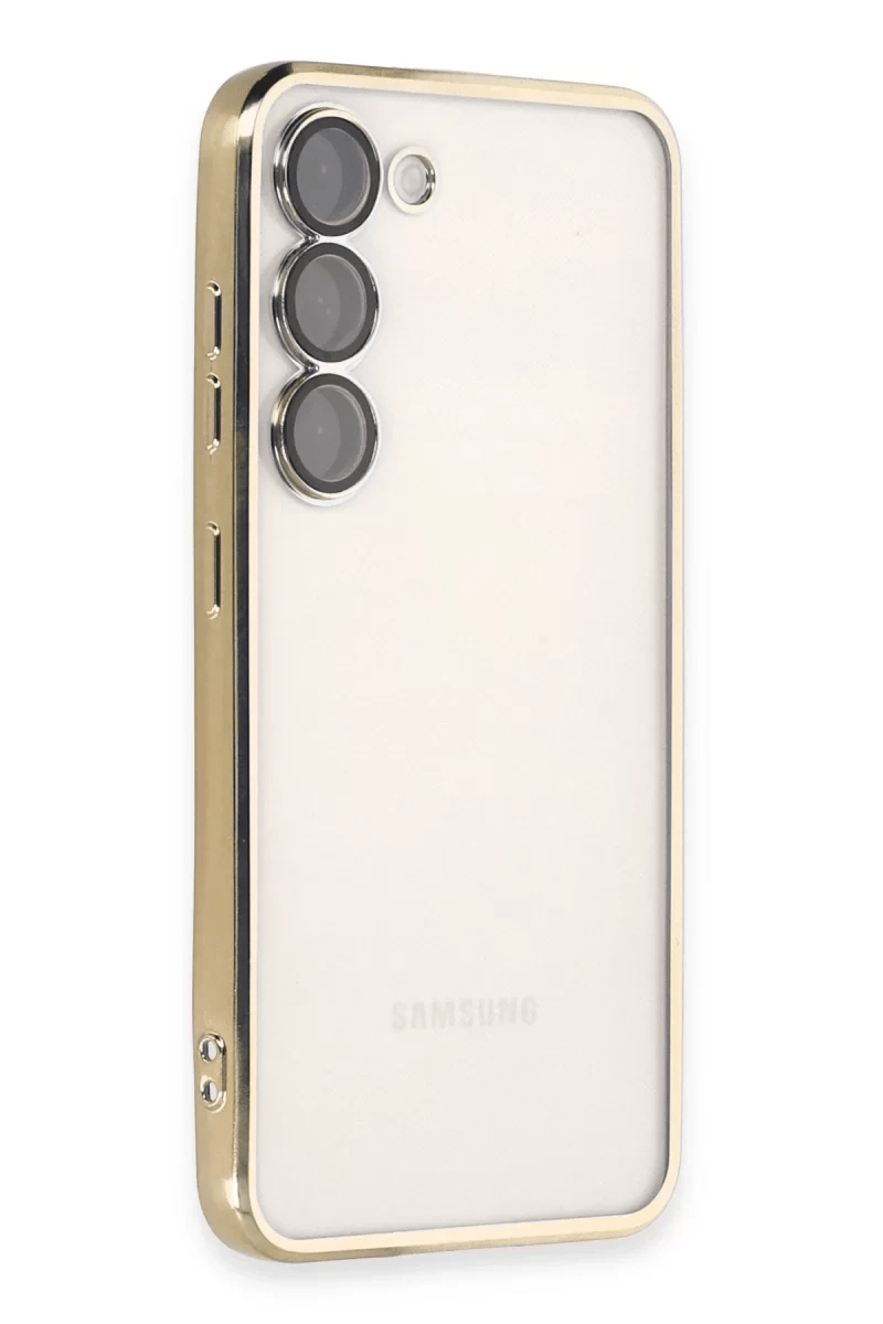 Samsung Galaxy S24 Kılıf Lensli Silikon - Gold