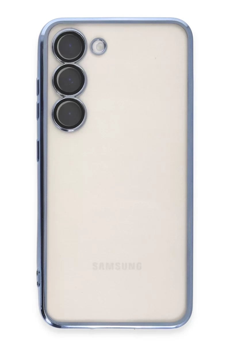 Samsung Galaxy S24 Kılıf Lensli Silikon - Açık Mavi