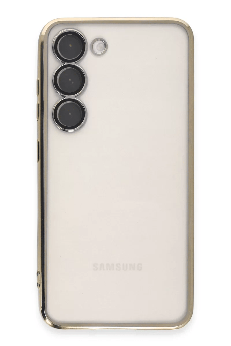 Samsung Galaxy S24 Kılıf Lensli Silikon - Gold