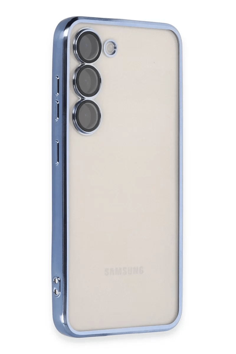 Samsung Galaxy S24 Kılıf Lensli Silikon - Açık Mavi
