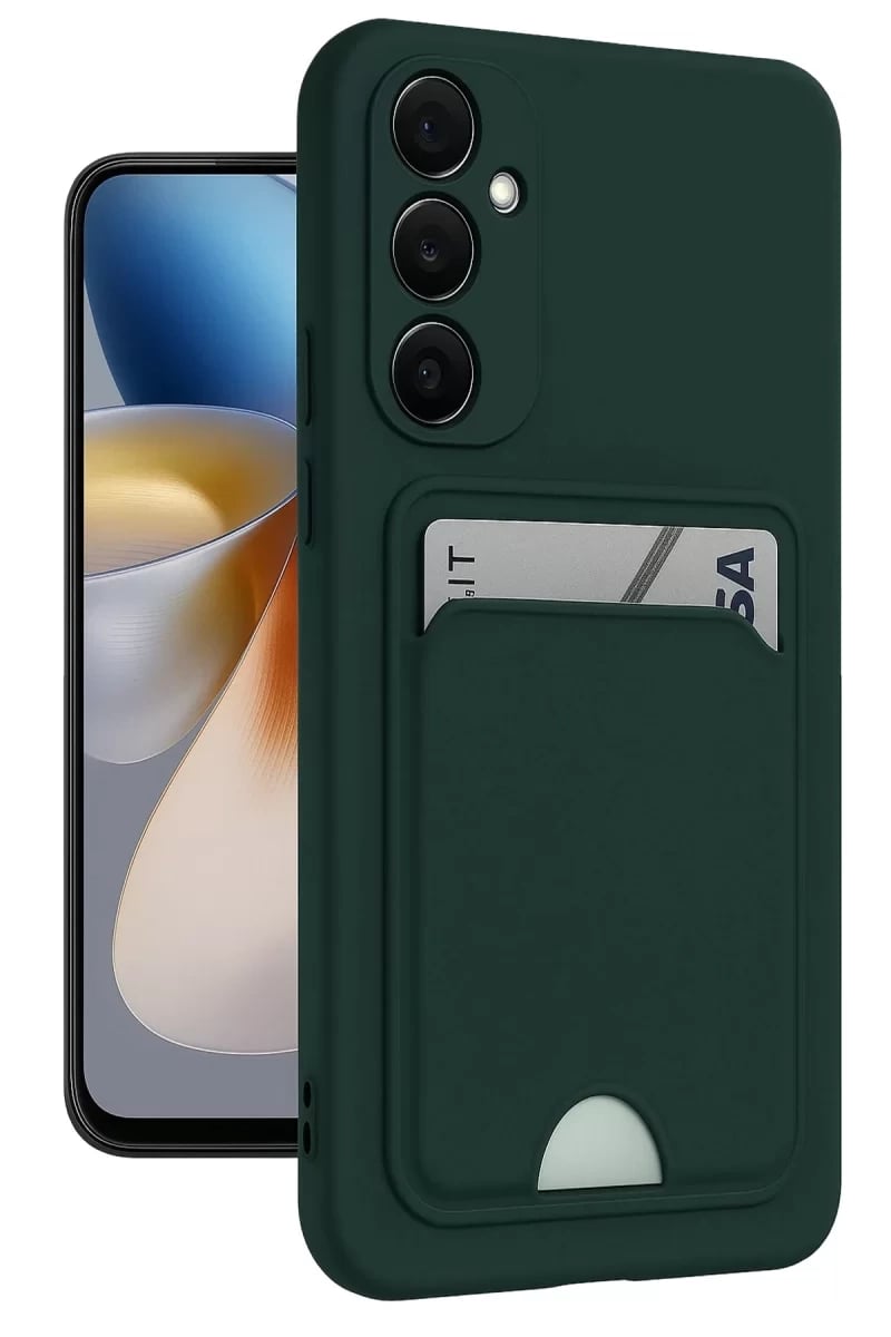 Samsung Galaxy S24 Plus Kelvin Kartvizitli Silikon - Koyu Yeşil