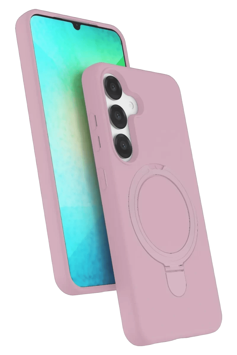 Samsung Galaxy S25 Regal Magsafe Standlı Kapak - Açık Pembe