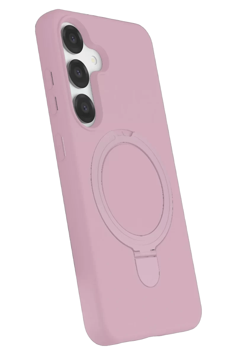 Samsung Galaxy S25 Regal Magsafe Standlı Kapak - Açık Pembe