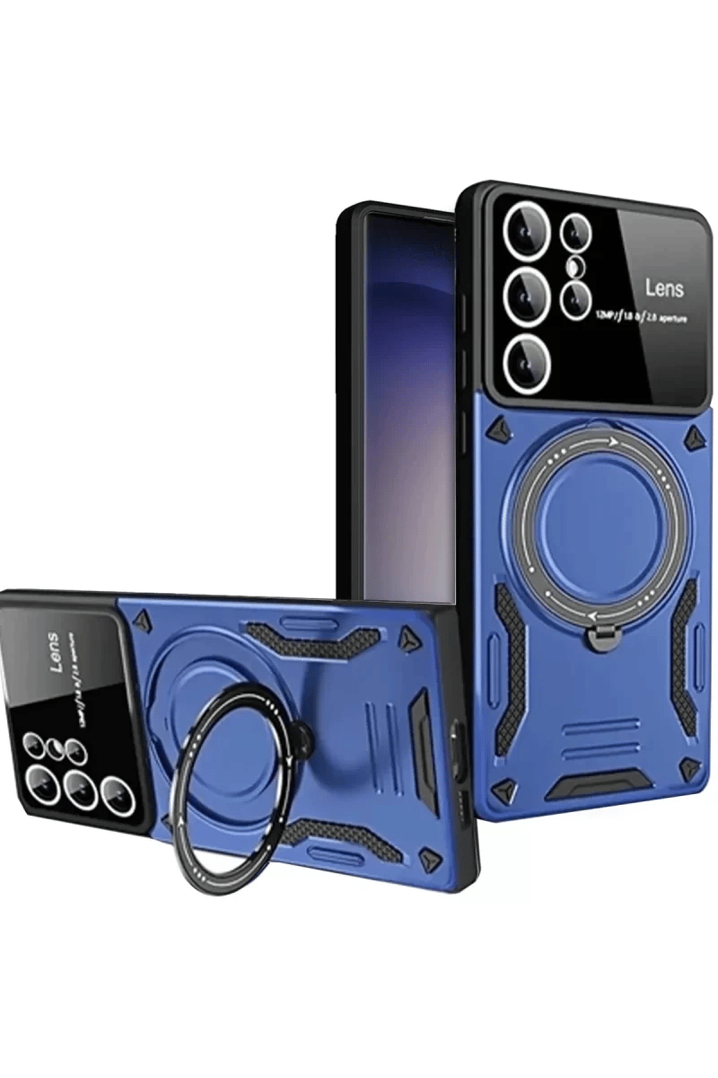 Samsung Galaxy S25 Ultra Kılıf Joy Lens Standlı Kapak - Lacivert