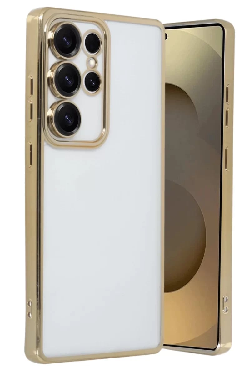 Samsung Galaxy S25 Ultra Kılıf Lensli Silikon - Gold