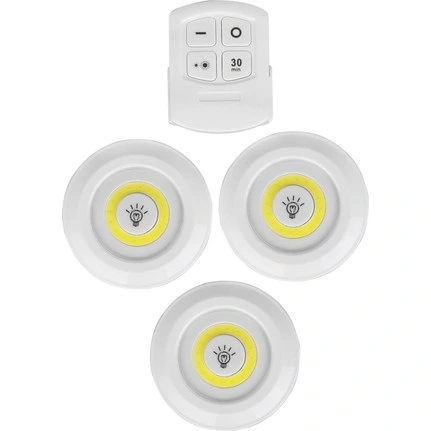 Uzaktan Kumandalı Yapışkanlı 3lü Led Spot Lamba