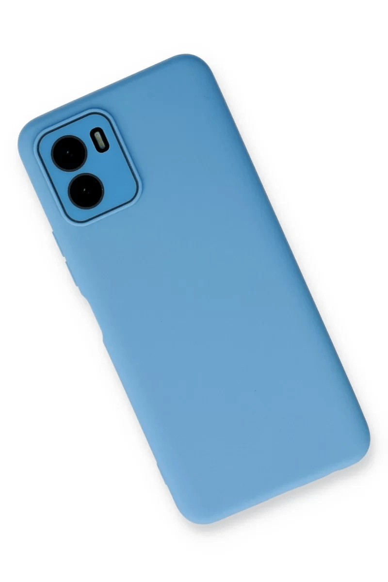 Vivo Y15S Kılıf Lansman Glass Kapak - Mavi