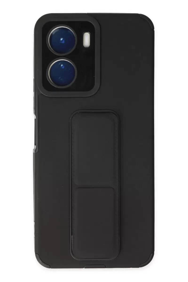 Vivo Y16 Kılıf Mega Standlı Silikon - Siyah