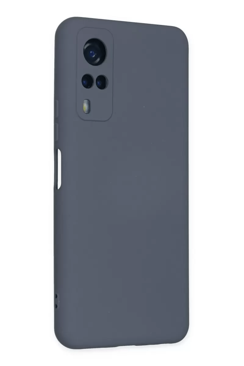 Vivo Y53S Kılıf Nano içi Kadife Silikon - Gri