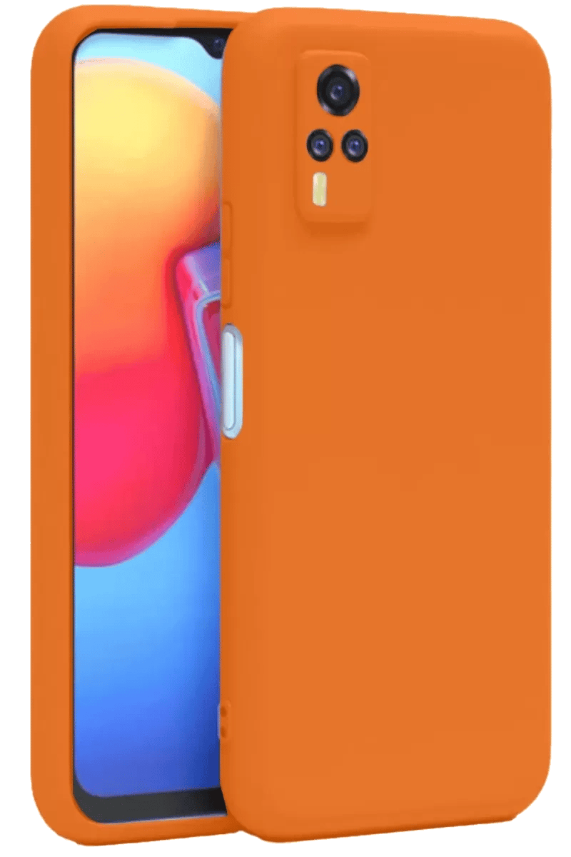 Vivo Y53S Kılıf Nano içi Kadife Silikon - Turuncu