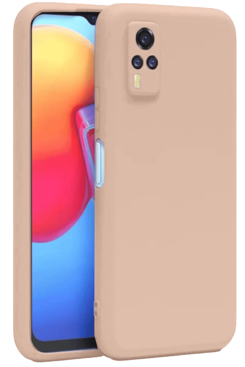Vivo Y53S Kılıf Nano içi Kadife Silikon - Pudra