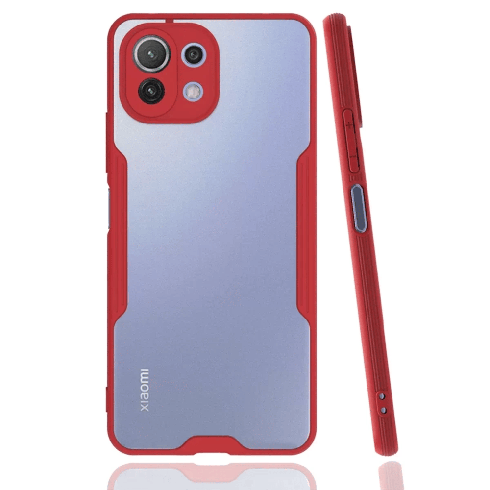 Xiaomi Mİ 11 Lite Kılıf Platin Silikon - Kırmızı