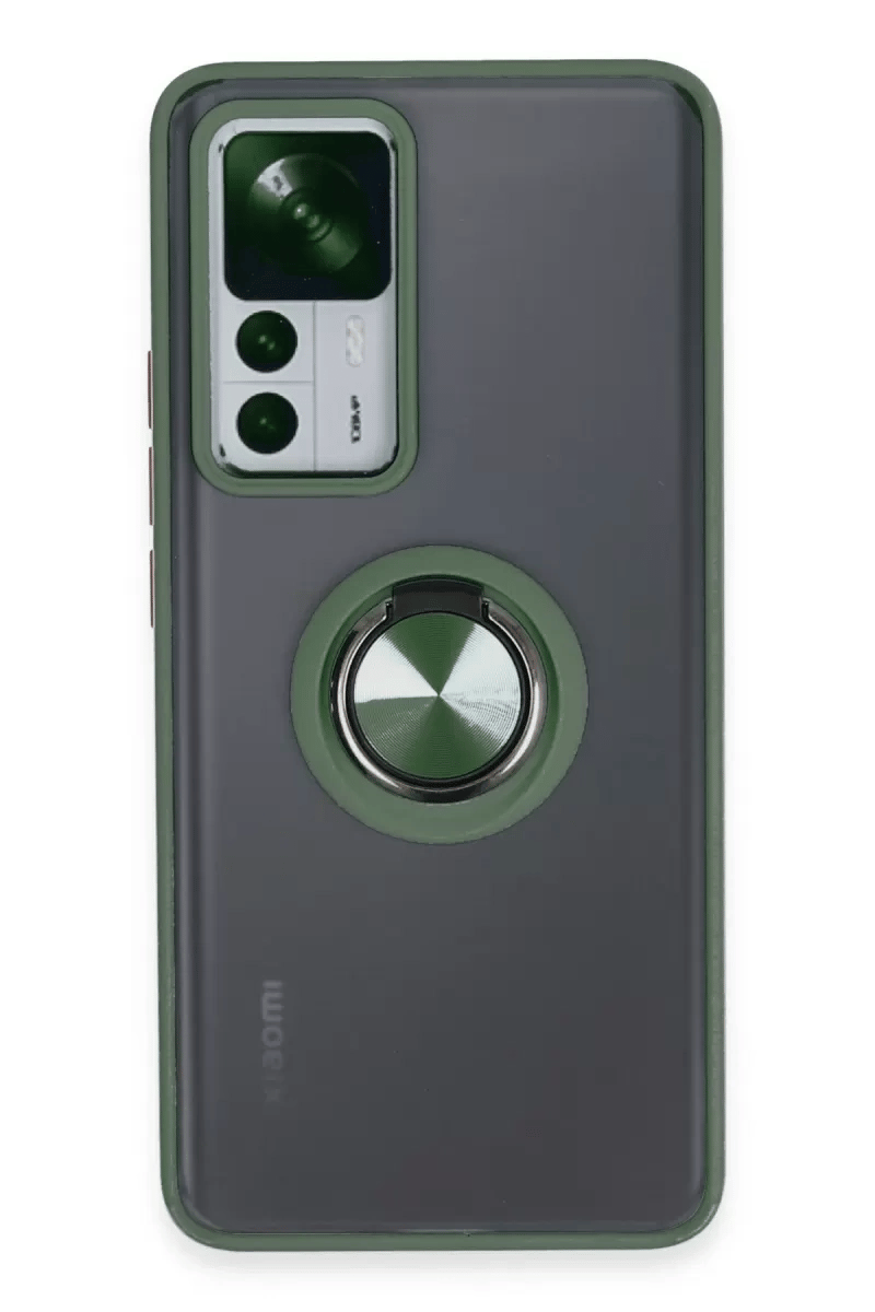 Xiaomi Mi 12T Pro Kılıf Montreal Yüzüklü Silikon Kapak - Yeşil