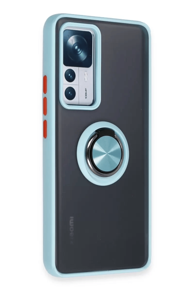 Xiaomi Mi 12T Pro Kılıf Montreal Yüzüklü Silikon Kapak - Buz Mavi