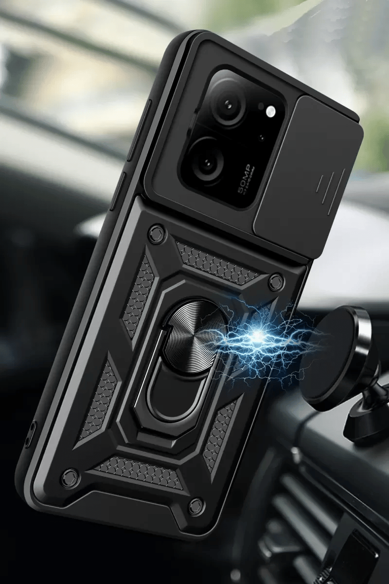 Xiaomi Mi 13T Pro Kılıf Pars Lens Yüzüklü Silikon - Yeşil