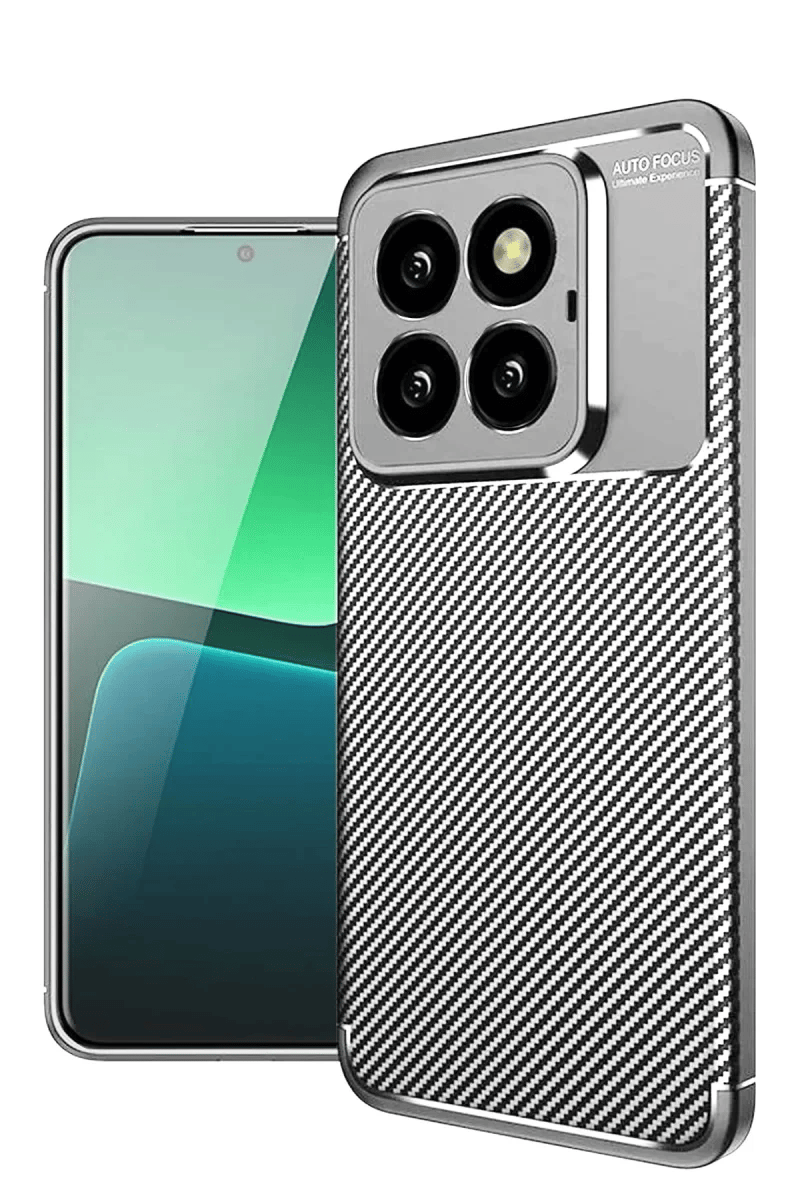 Xiaomi Mi 14T Pro Kılıf Auto Focus Karbon Kapak - Gri