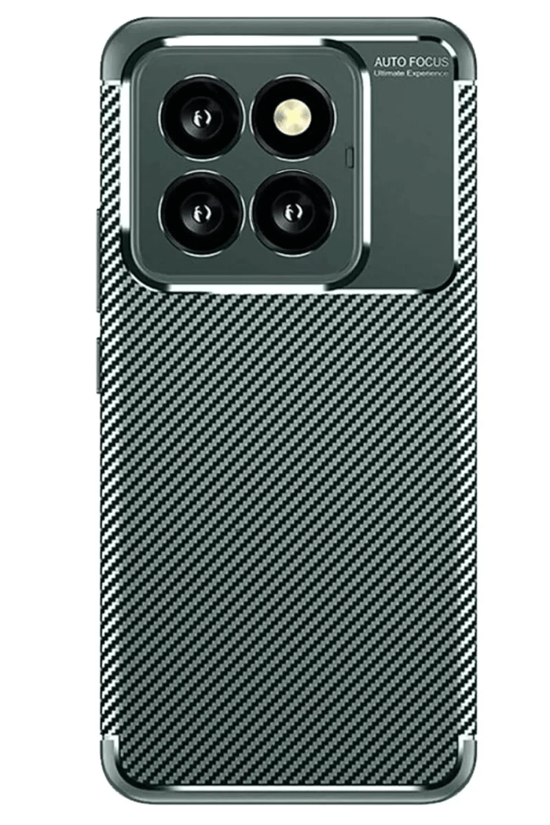 Xiaomi Mi 14T Pro Kılıf Auto Focus Karbon Kapak - Koyu Yeşil