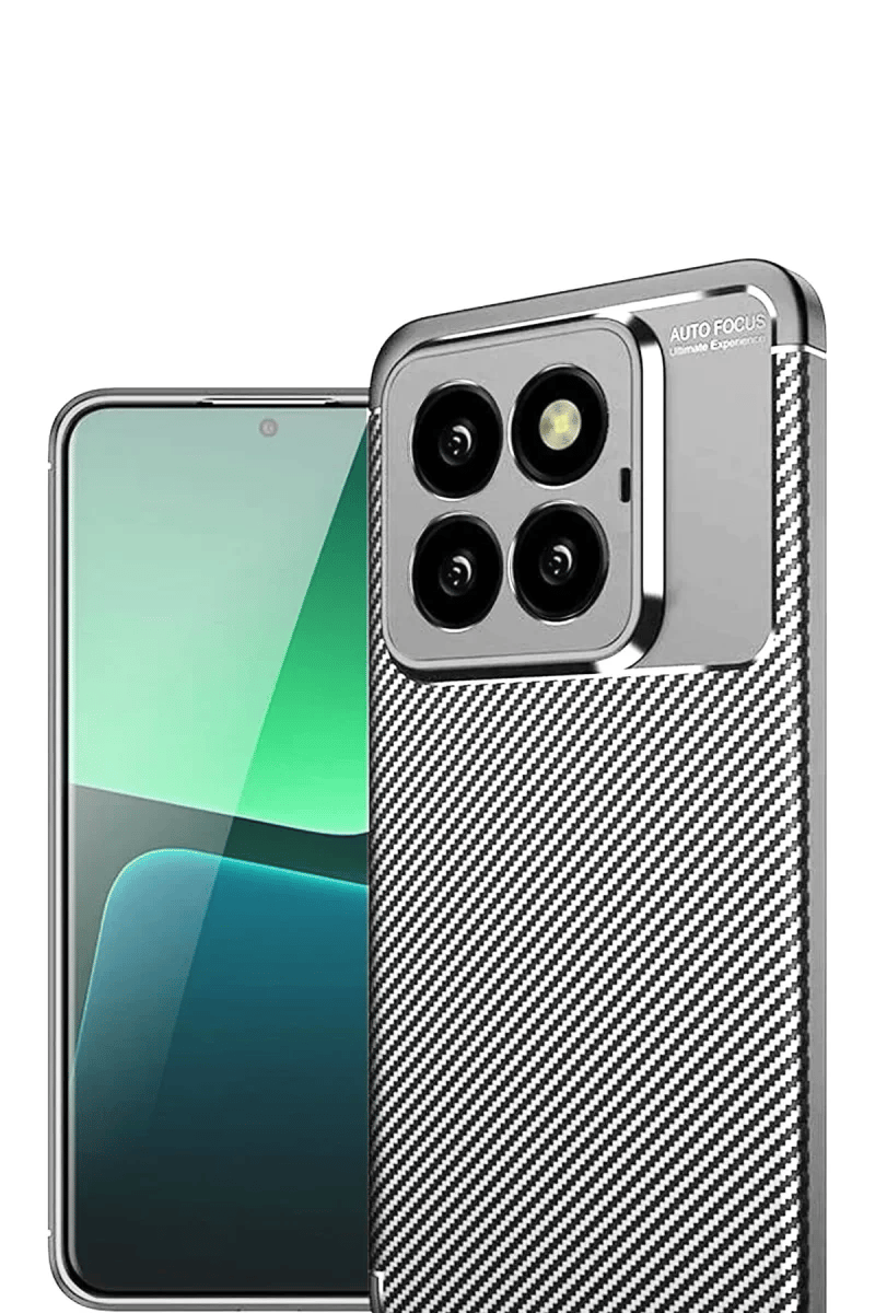 Xiaomi Mi 14T Pro Kılıf Auto Focus Karbon Kapak - Gri